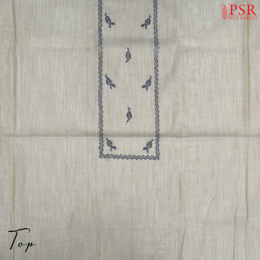 Light Beige Silk Cotton Dress Material