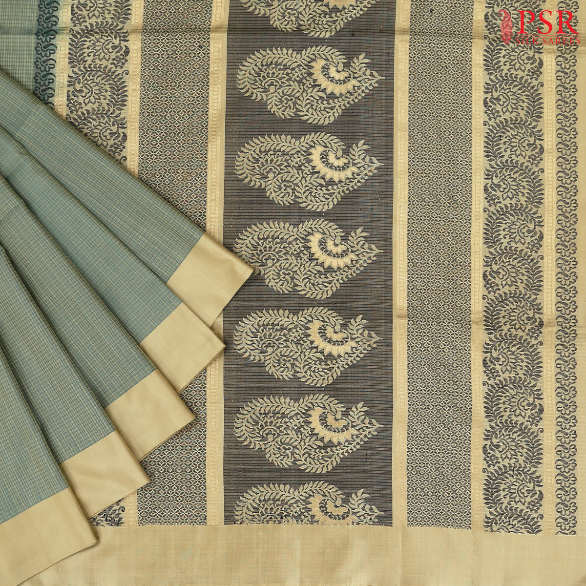 Dark Sage Green Soft Silk Saree