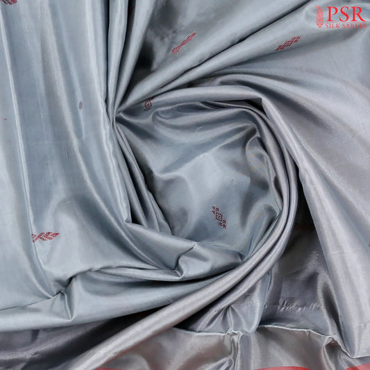 Steel Grey Vazhainaar Silk Saree