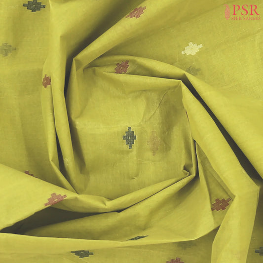 Greenish Yellow Bengal Cotton Saree
