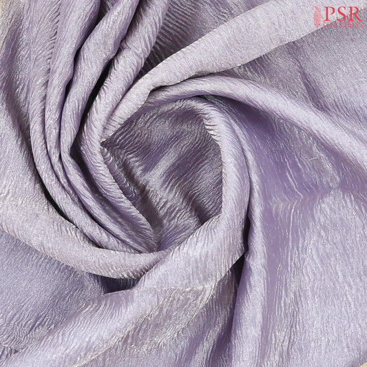 Pastel Lavender Crushed Tissue Silk Saree