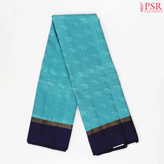 Pacific Blue Kanchipuram Silk Saree