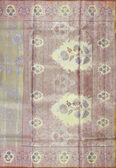 Golden Purple Kanchipuram Jacquard Tissue Silk Saree