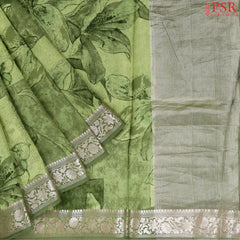 Green Chiniya Silk Saree