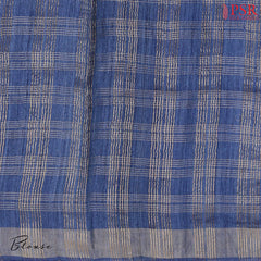 Navy Blue & Beige Kadhi Tussar Silk Saree