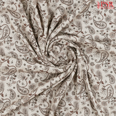 Light Chikoo Linen Print Running Material