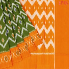 Sap Green Ikkat Cotton Saree