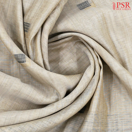 Beige Ghicha Cotton Saree
