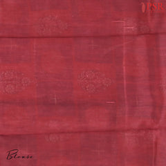 Red & Blue Chanderi Silk Cotton Saree