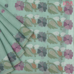 Turquoise Blue Ghicha Cotton Saree