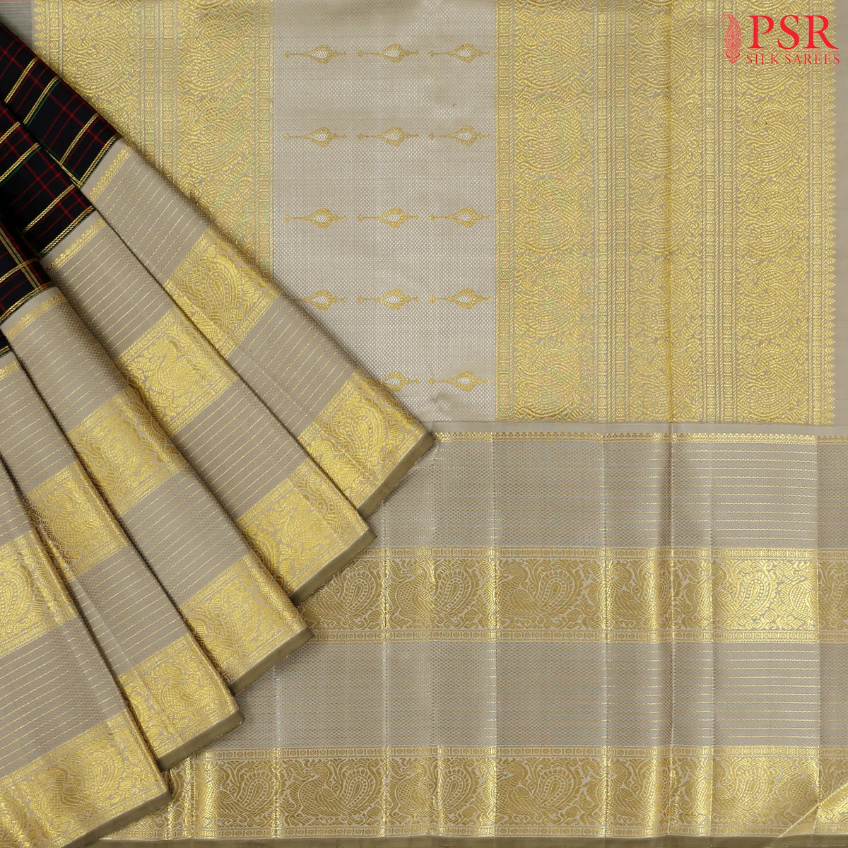 Black Kanchipuram Silk Saree