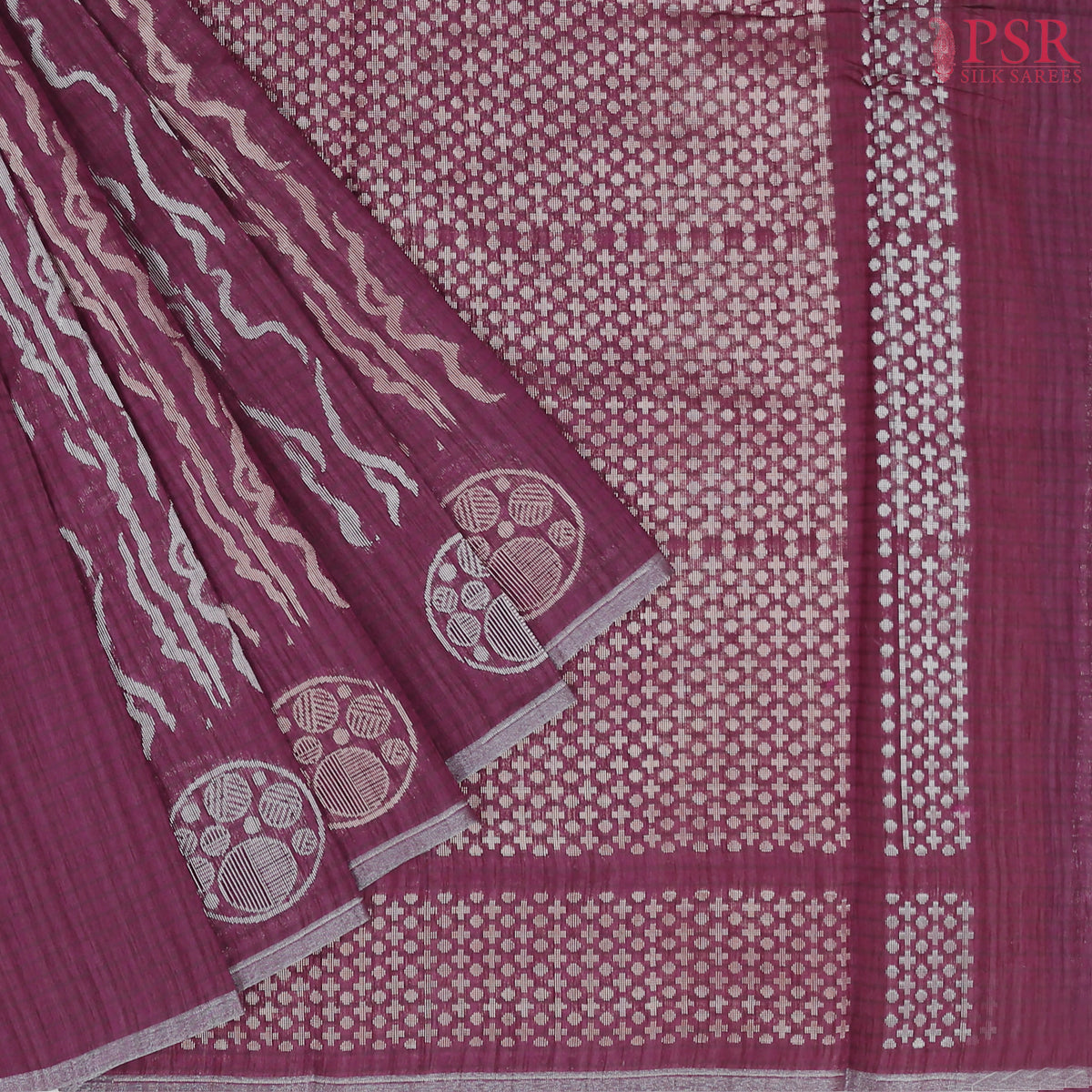 Wine Purple Semi Tussar Saree
