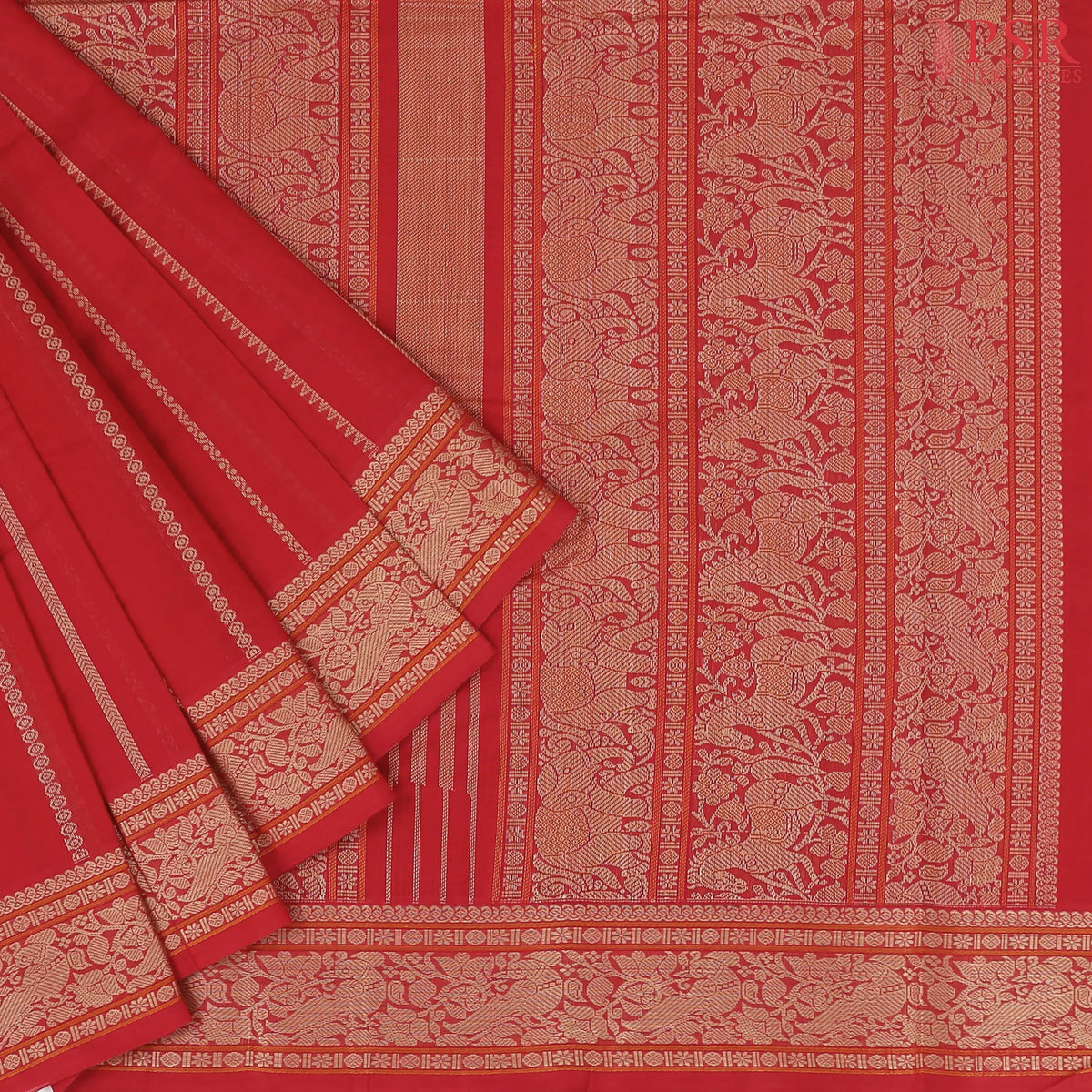 Red Kalakshetra Kovai Cotton Saree