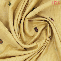 Naples Yellow Ghicha Cotton Saree