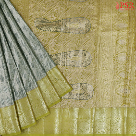 Dark Green Tissue Art Silk Saree