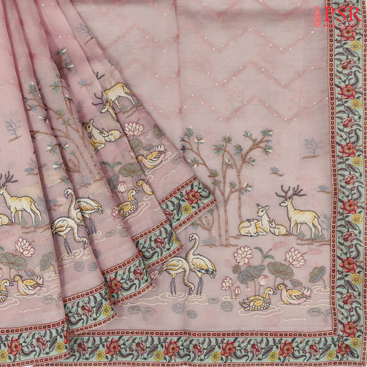 Kobi Pink Organza Saree
