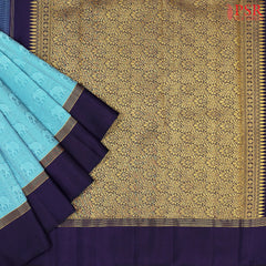 Pacific Blue Kanchipuram Silk Saree