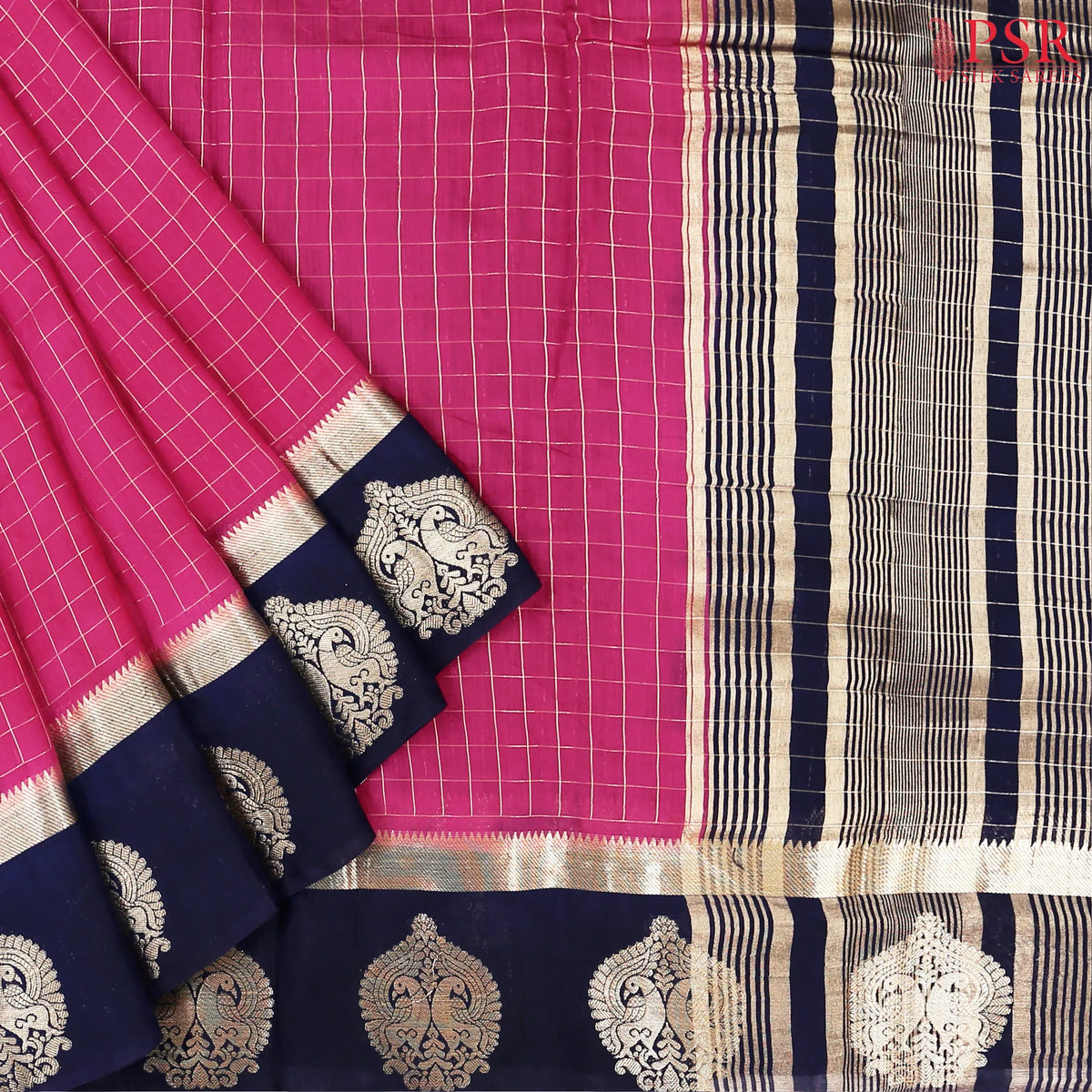 Dark Pink Assam Saree
