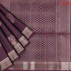 Dark Boysenberry Purple Soft Silk Saree