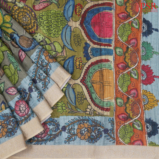 Grey Semi Tussar Saree