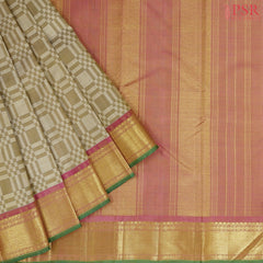 Olive Tan Kanchipuram Silk Saree
