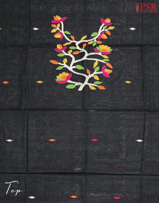 Black Byloom Cotton Dress Material