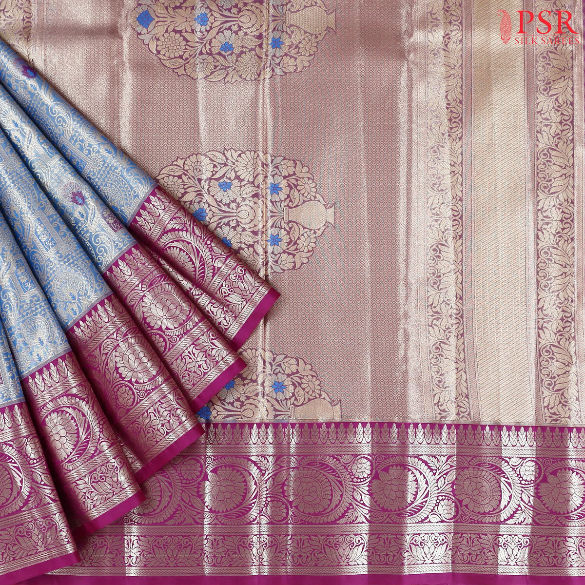 Tint Blue Art Silk Tissue Saree