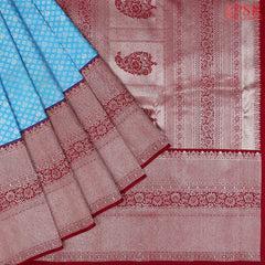 Sky Blue Kanchipuram Silk Saree