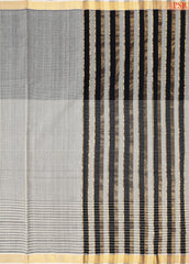 Beige & Grey Mangalagiri Cotton Saree