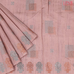 Dusty Rose Semi Tussar Embroidery Saree