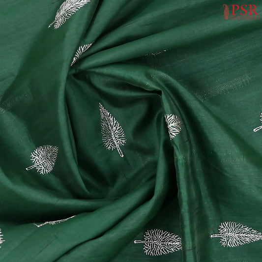 Dark Green Kosa Embroidery Saree