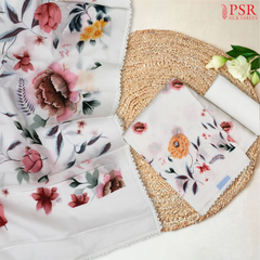 White Cotton Dress Material