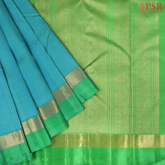 Capri Blue Kanchipuram Silk Saree