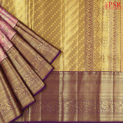 Princess Pink Kanchipuram Jacquard Tissue Silk Saree