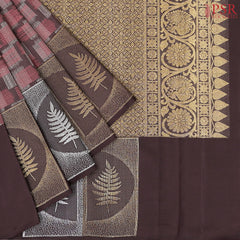 Umber Brown Kanchipuram Tissue Silk Saree