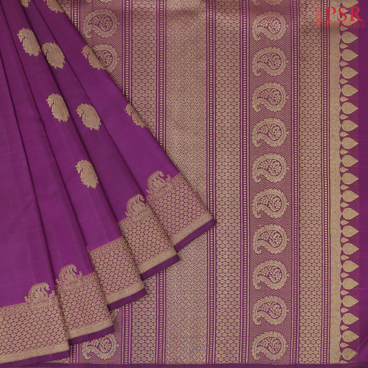 Byzantium Purple Kanchipuram Silk Saree