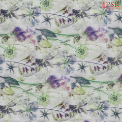 Light Green Linen Print Running Material