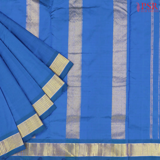 Peacock Blue Nine Yards Pure Silk Saree