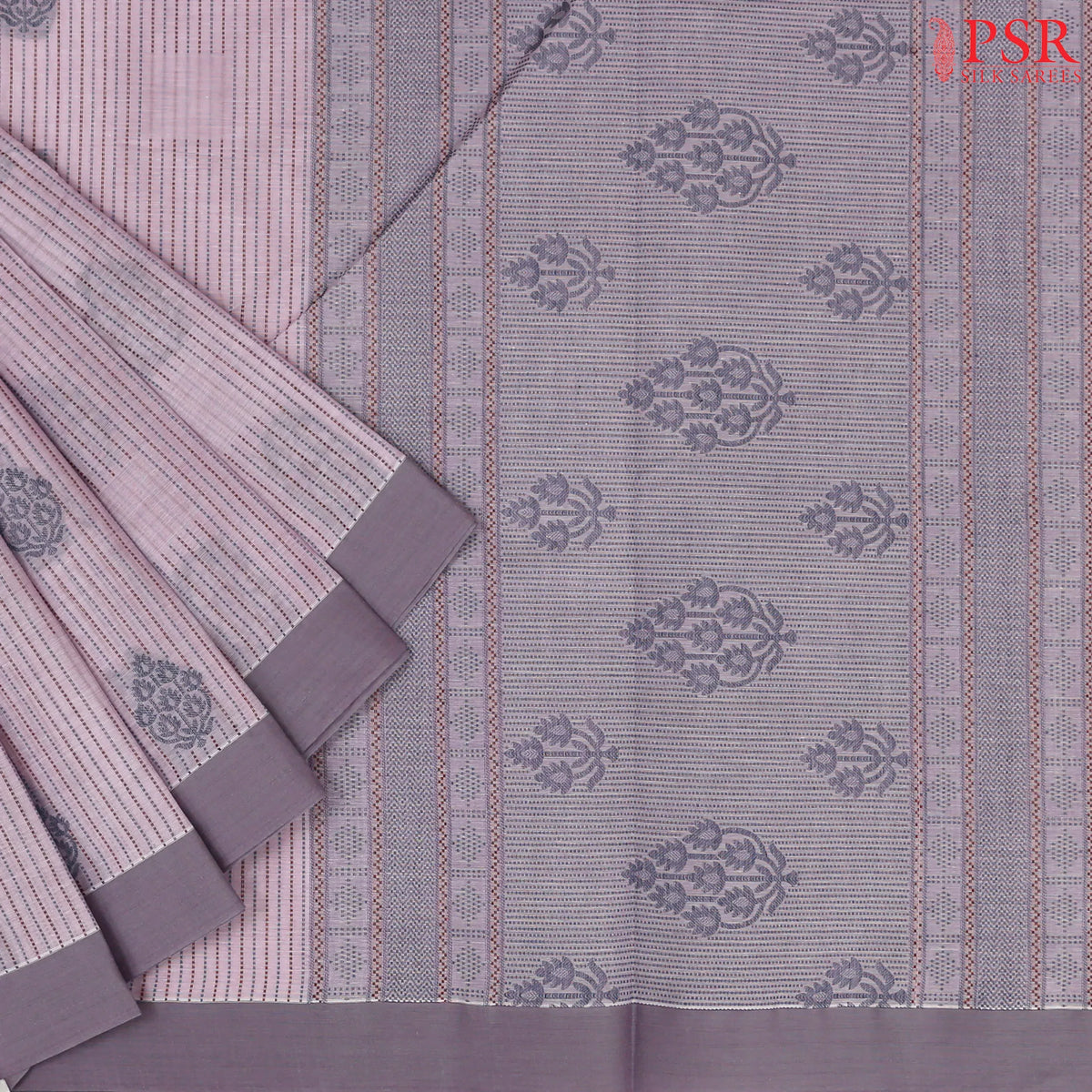 Thistle Purple Kovai Cotton Saree