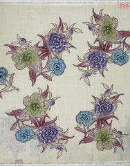 Beige Tissue Linen Embroidery Saree