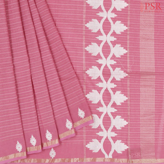 Puce Pink Byloom Cotton Saree