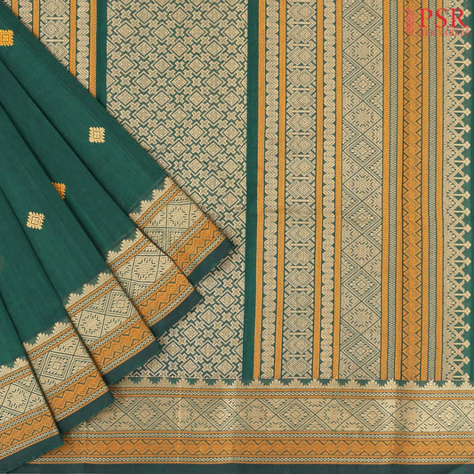 Dark Green Kalakshetra Kovai Cotton Saree