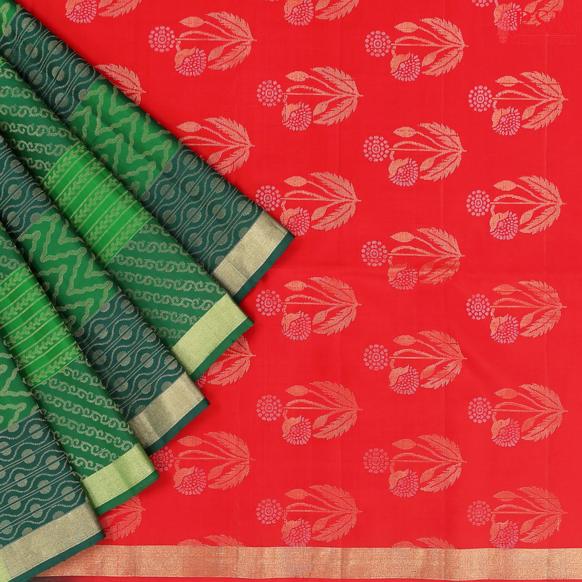 Green & Green Soft Silk Saree
