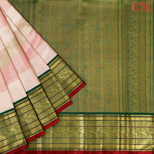 Shades Of Pink Bridal Kanchipuram Tissue Silk Saree