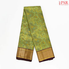 Limerick Green Kanchipuram Jacquard Tissue Silk Saree