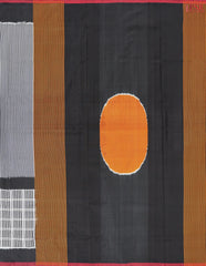 Grey & Black Pochampally Silk Saree