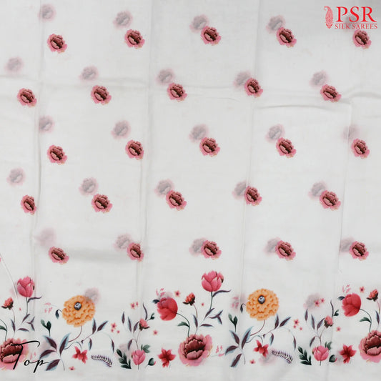 White Cotton Dress Material