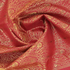 Cherry Red Kanchipuram Jacquard Silk Saree