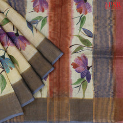 Royal Beige Kadhi Tussar Silk Saree