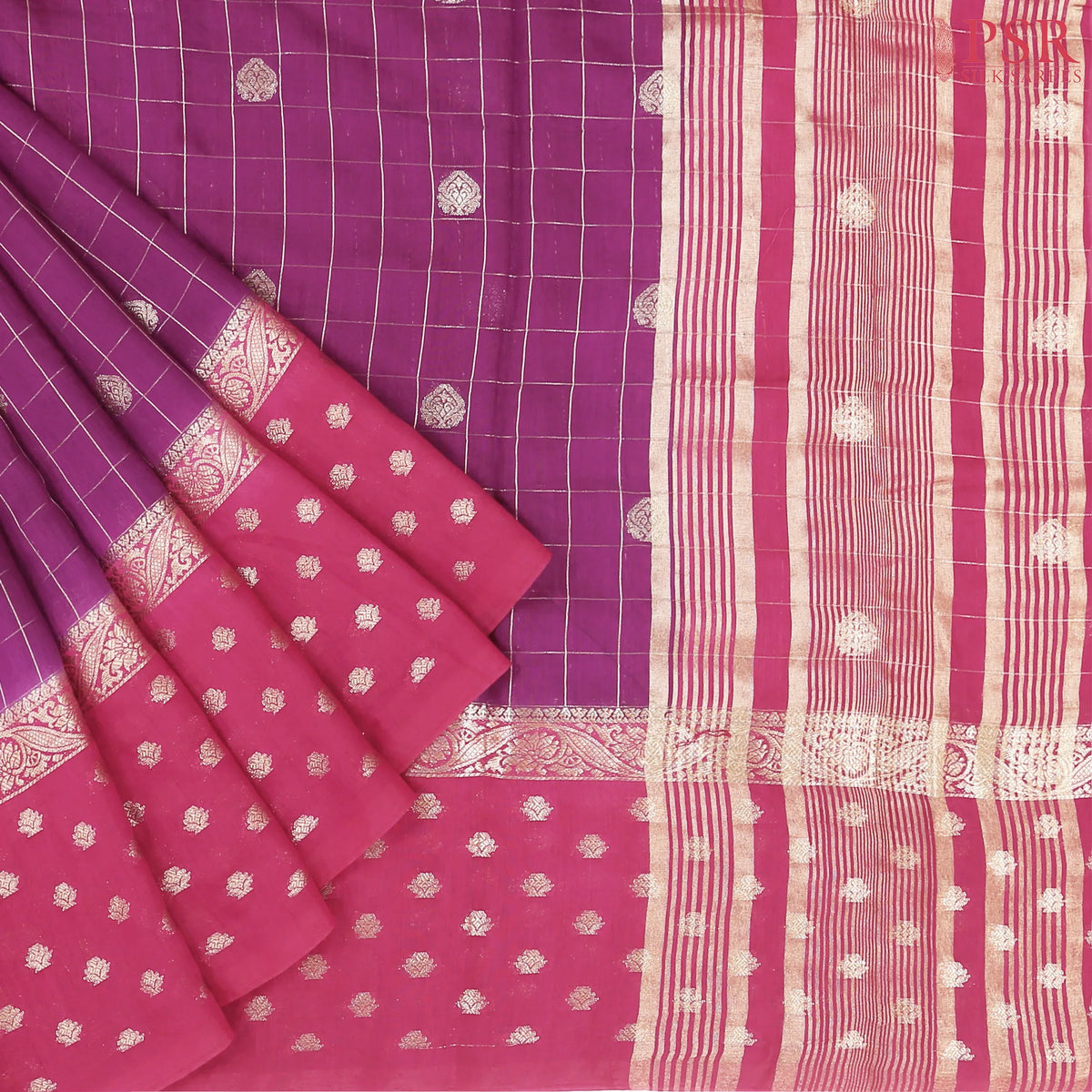 Dark Purple Assam Saree